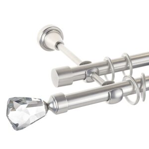 Crystal Cone – set galerie metalica dubla Crom Mat 19 mm