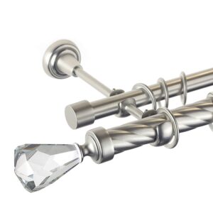 Crystal Cone – set galerie metalica dubla, teava Twister, Crom Mat 25/19 mm