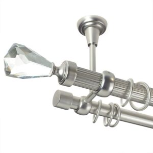 Crystal Cone – set galerie metalica dubla,prindere tavan, teava striata, Crom Mat 25/19 mm