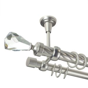 Crystal Cone – set galerie metalica dubla,prindere tavan, teava Twister, Crom Mat 25/19 mm