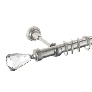 Crystal Cone – set galerie metalica simpla Crom Mat 25 mm
