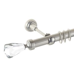 Crystal Cone – set galerie metalica simpla, teava striata,Crom Mat 25 mm