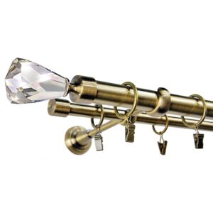 Crystal – set galerie metalica dubla Aur Antic 25/19 mm