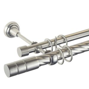 Cylinder – set galerie metalica dubla , teava Twister Cromm Mat 25/19 mm
