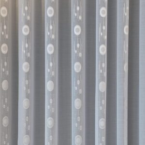 Perdea  din In cu  Broderie   Alba