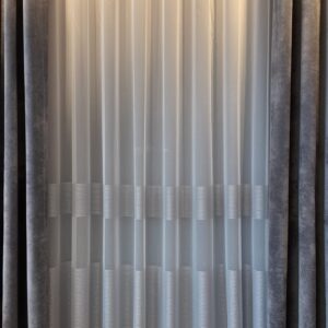 Perdea  din In cu  Dungi  Nadya Gri