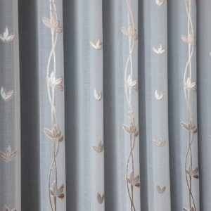 Perdea  din In cu  Broderie  Florala Maro