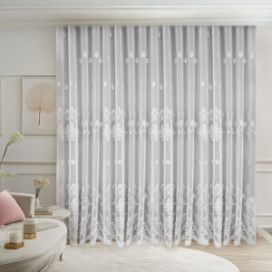 Perdea NISSA cu Broderie Regala Gri 25PR029K