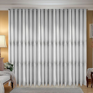 Perdea Elysa  cu Broderie Moderna  Gri 25PR104K