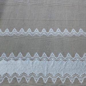 Material de Perdea Brodata Tul  Alb