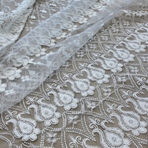 Perdea Brodata Textura Groasa Crem /Auriu L1.60m/H2.45m cu Rejansa de 6 cm