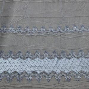 Material de Perdea Brodata Tul  Gri