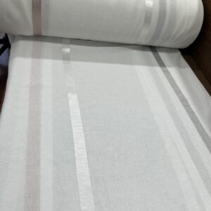 Material de Perdea Alb Cu Dunga Gri