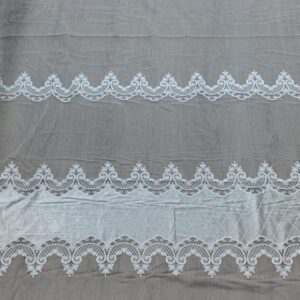 Material de Perdea Brodata Tul  Crem