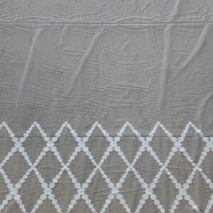 Material de Perdea Brodata Textura Groasa Alb