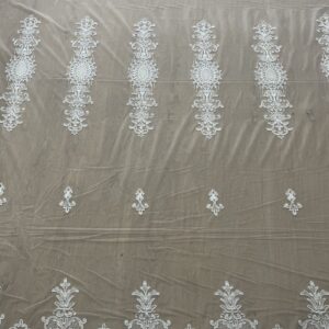 Material de Perdea Brodata Tul  Crem Hermes