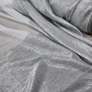 Material de Perdea Cu Dunga  Alb /Gri