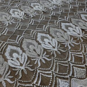 Material de Perdea Brodata Textura Groasa Crem-Auriu