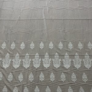 Material de Perdea Brodata Tul  Alb