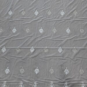 Material de Perdea Brodata   Alb