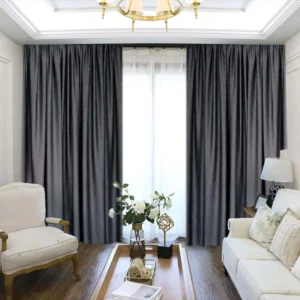 Draperie  Uni Soft Gri L2.50m/H2.40m cu Rejansa 6 cm