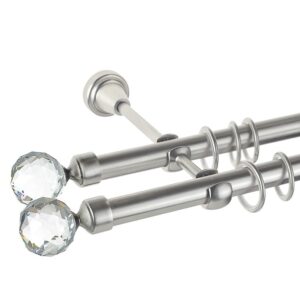 Kula Crystal Double – set galerie metalica dubla Crom Mat 19 mm