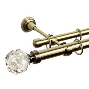 Kula Crystal – set galerie metalica dubla Aur Antic 25/19 mm