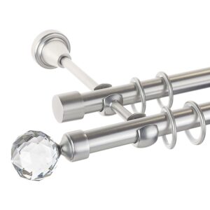 Kula Crystal – set galerie metalica dubla Crom Mat 19 mm