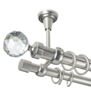 Kula Crystal – set galerie metalica dubla, prindere tavan, metalica Crom Mat 25/19 mm