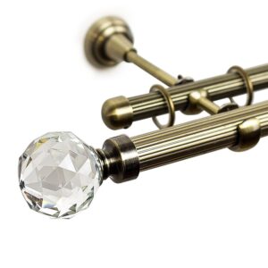 Kula Crystal- set galerie metalica  dubla, teava striata Aur Antic 25/19 mm