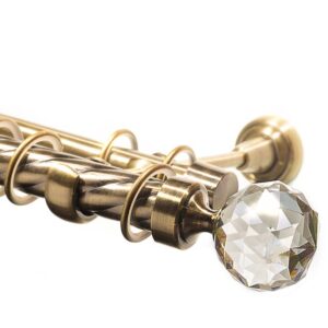 Kula Crystal – set galerie metalica dubla,teava Twister  Aur Antic 25/19 mm