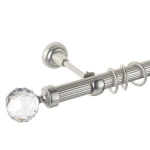 Kula Crystal – set galerie metalica simpla, teava striata, Crom Mat 25 mm