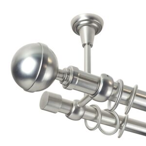 Kula Lux – set galerie dubla,prindere tavan, metalica Crom Mat 25/19 mm