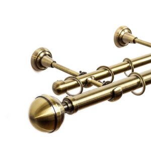 Kula Lux – set galerie metalica dubla Aur Antic 25/19 mm