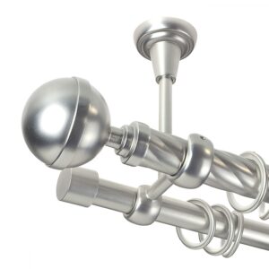 Kula Lux – set galerie metalica dubla,prindere tavan, teava Twister, Crom Mat 25/19 mm