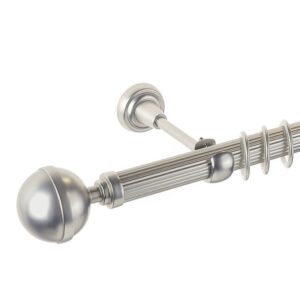 Kula Lux- set galerie metalica simpla , teava striata, Crom Mat 25 mm