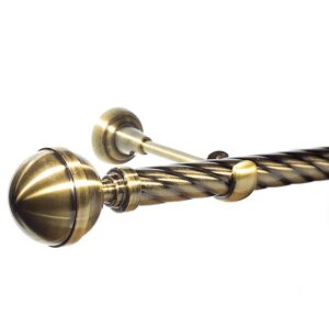 Kula Lux- set galerie metalica simpla , teava Twister, Aur Antic 25 mm