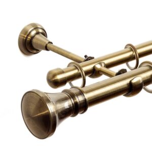 Luxor – set galerie metalica dubla Aur Antic 25/19 mm