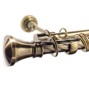 Luxor – set galerie metalica dubla , teava Twister, Aur Antic 25/19 mm