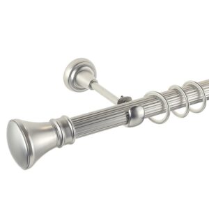 Luxor – set galerie metalica simpla Crom, teava striata, Mat 25 mm