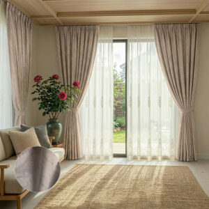 Draperie Lyon Luxury din Catifea cu Insertii   Blackout 70 % BEJ LIGHT