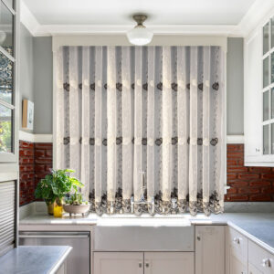 Perdea Brodata Bucatarie Apple Maro-Auriu 24855