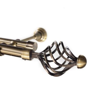 Navona – set galerie metalica dubla Aur Antic 25/19 mm