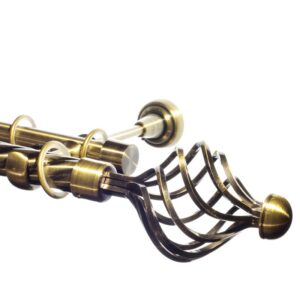 Navona – set galerie metalica dubla , teava twister Aur Antic 25/19 mm