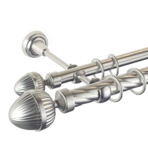 Odeon Double – set galerie metalica dubla, teava Twister, Crom Mat, 25/19 mm