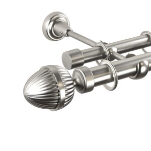 Odeon – set galerie metalica dubla Crom Mat 25/19 mm