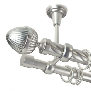 Odeon – set galerie metalica dubla, prindere tavan, teava Twister, Crom Mat, 25/19 mm