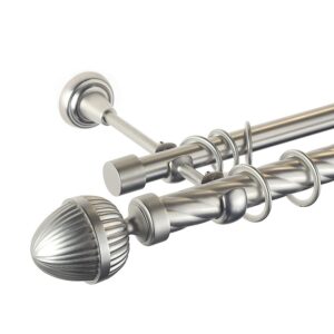 Odeon – set galerie metalica dubla , teava Twister, Crom Mat, 25/19 mm