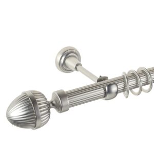 Odeon – set galerie metalica simpla, teava striata, Crom Mat 25 mm