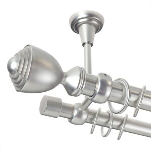 Palacio – set galerie metalica dubla prindere tavan,Crom Mat  25/19 mm